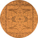 Round Oriental Orange Industrial Rug, urb1668org