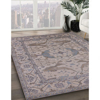 Mid-Century Modern Mauve Taupe Purple Oriental Rug, urb1668