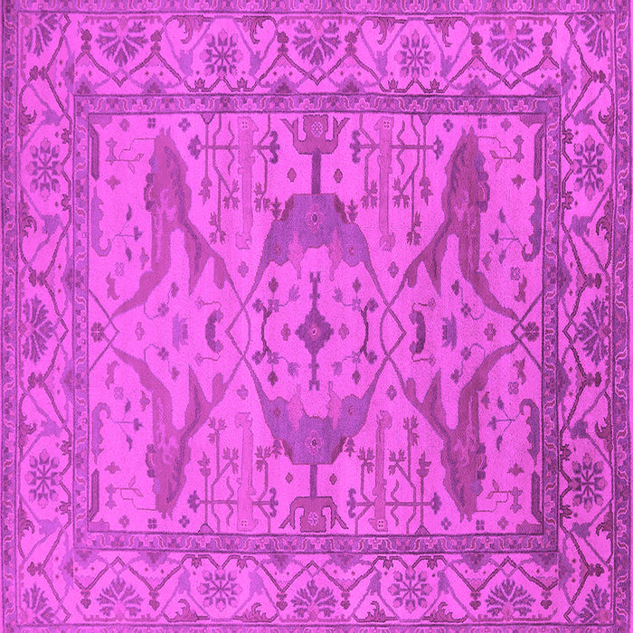 Square Machine Washable Oriental Pink Industrial Rug, wshurb1668pnk