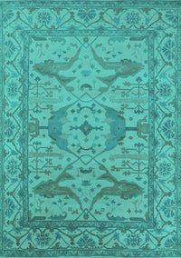 Oriental Turquoise Industrial Rug, urb1668turq