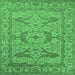 Square Oriental Emerald Green Industrial Rug, urb1668emgrn