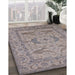 Mid-Century Modern Mauve Taupe Purple Oriental Rug in Family Room, urb1668