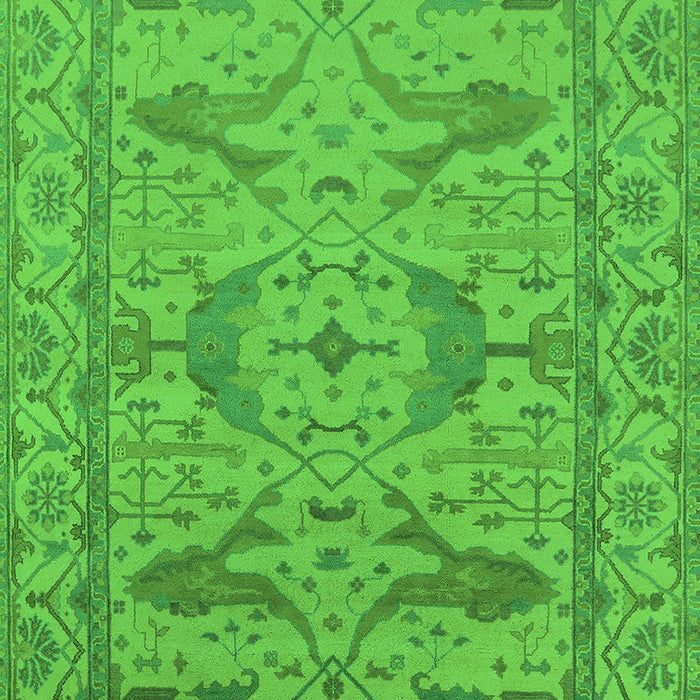 Machine Washable Oriental Green Industrial Area Rugs, wshurb1668grn