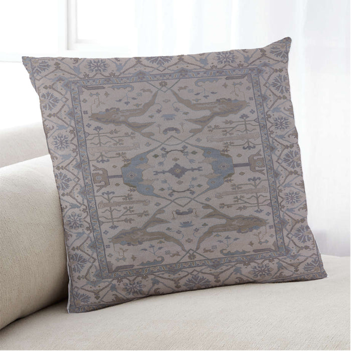 Lifestyle Image of Mid-Century Modern Urban Square Mauve Taupe Purple Throw Pillow, 18 inch by 18 inch, pwurb1668