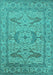 Machine Washable Oriental Turquoise Industrial Area Rugs, wshurb1668turq