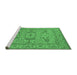 Sideview of Machine Washable Oriental Emerald Green Industrial Area Rugs, wshurb1668emgrn