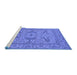 Sideview of Machine Washable Oriental Blue Industrial Rug, wshurb1668blu