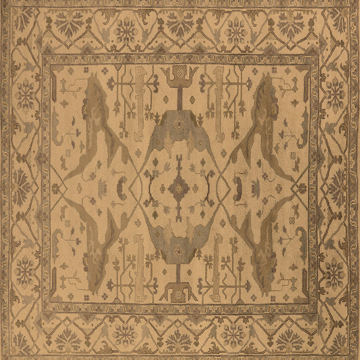 Square Machine Washable Oriental Brown Industrial Rug, wshurb1668brn