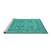 Sideview of Machine Washable Oriental Turquoise Industrial Area Rugs, wshurb1668turq
