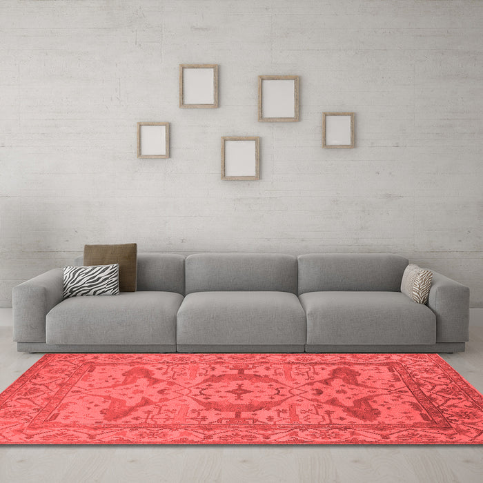 Industrial Red Washable Rugs