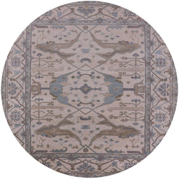 Round Machine Washable Industrial Modern Mauve Taupe Purple Rug, wshurb1668