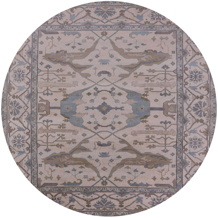 Round Machine Washable Industrial Modern Mauve Taupe Purple Rug, wshurb1668