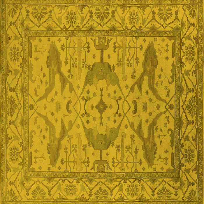 Square Oriental Yellow Industrial Rug, urb1668yw