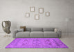 Machine Washable Oriental Purple Industrial Area Rugs in a Living Room, wshurb1668pur