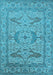 Machine Washable Oriental Light Blue Industrial Rug, wshurb1668lblu