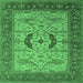 Square Oriental Emerald Green Industrial Rug, urb1669emgrn