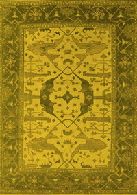 Oriental Yellow Industrial Rug, urb1669yw