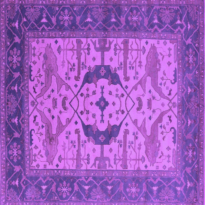 Square Machine Washable Oriental Purple Industrial Area Rugs, wshurb1669pur