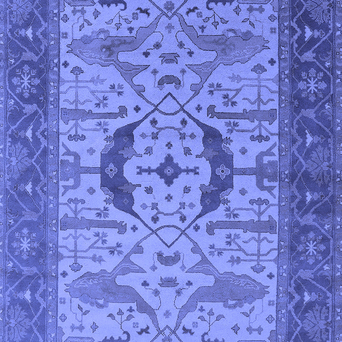 Machine Washable Oriental Blue Industrial Rug, wshurb1669blu