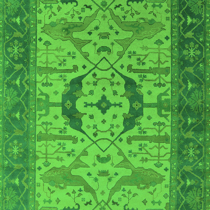 Machine Washable Oriental Green Industrial Area Rugs, wshurb1669grn