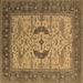 Square Oriental Brown Industrial Rug, urb1669brn