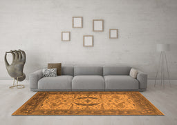 Machine Washable Oriental Orange Industrial Area Rugs in a Living Room, wshurb1669org