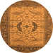 Round Oriental Orange Industrial Rug, urb1669org