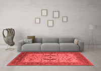 Machine Washable Oriental Red Industrial Rug, wshurb1669red