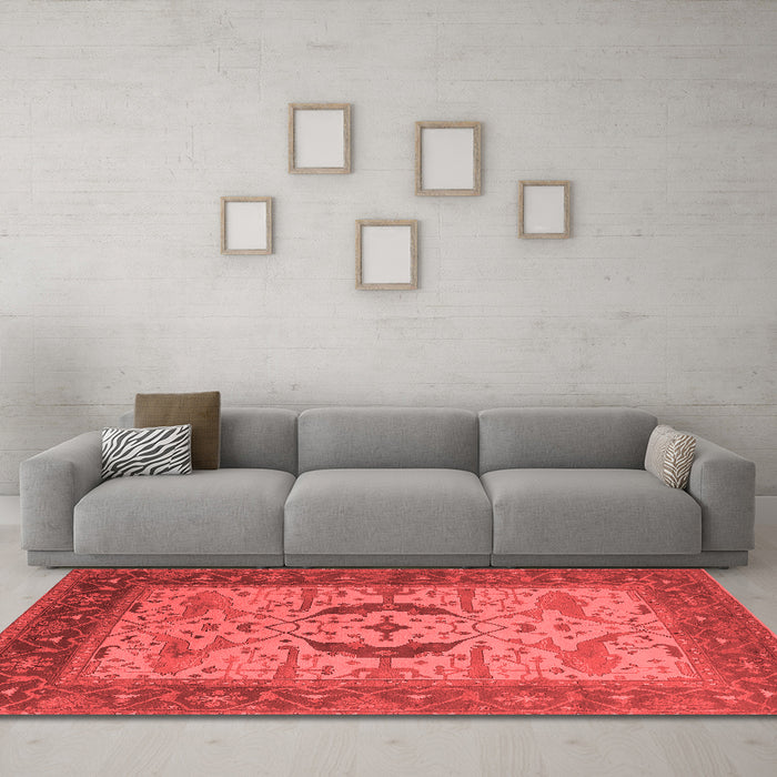 Industrial Red Washable Rugs