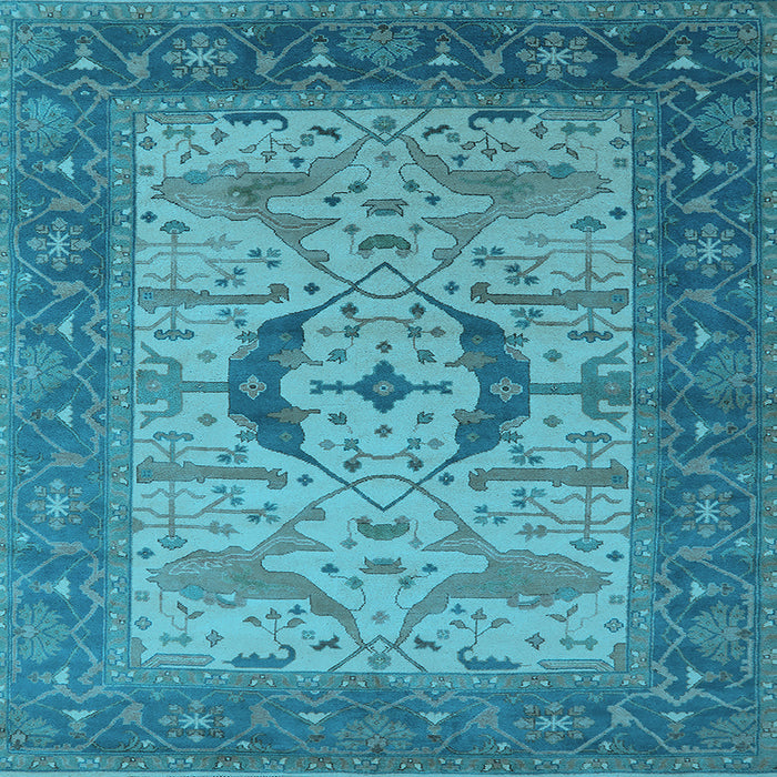 Square Oriental Light Blue Industrial Rug, urb1669lblu