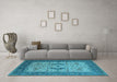 Machine Washable Oriental Light Blue Industrial Rug in a Living Room, wshurb1669lblu