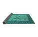 Sideview of Oriental Turquoise Industrial Rug, urb1669turq