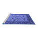 Sideview of Machine Washable Oriental Blue Industrial Rug, wshurb1669blu