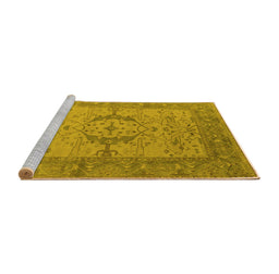 Sideview of Machine Washable Oriental Yellow Industrial Rug, wshurb1670yw