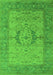 Machine Washable Oriental Green Industrial Area Rugs, wshurb1670grn