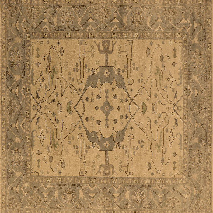 Square Machine Washable Oriental Brown Industrial Rug, wshurb1670brn