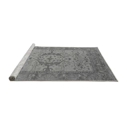 Sideview of Machine Washable Oriental Gray Industrial Rug, wshurb1670gry