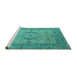 Sideview of Machine Washable Oriental Turquoise Industrial Area Rugs, wshurb1670turq