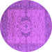 Round Oriental Purple Industrial Rug, urb1670pur