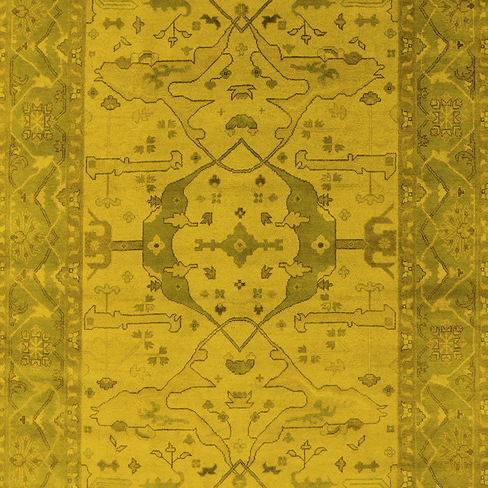 Machine Washable Oriental Yellow Industrial Rug, wshurb1670yw