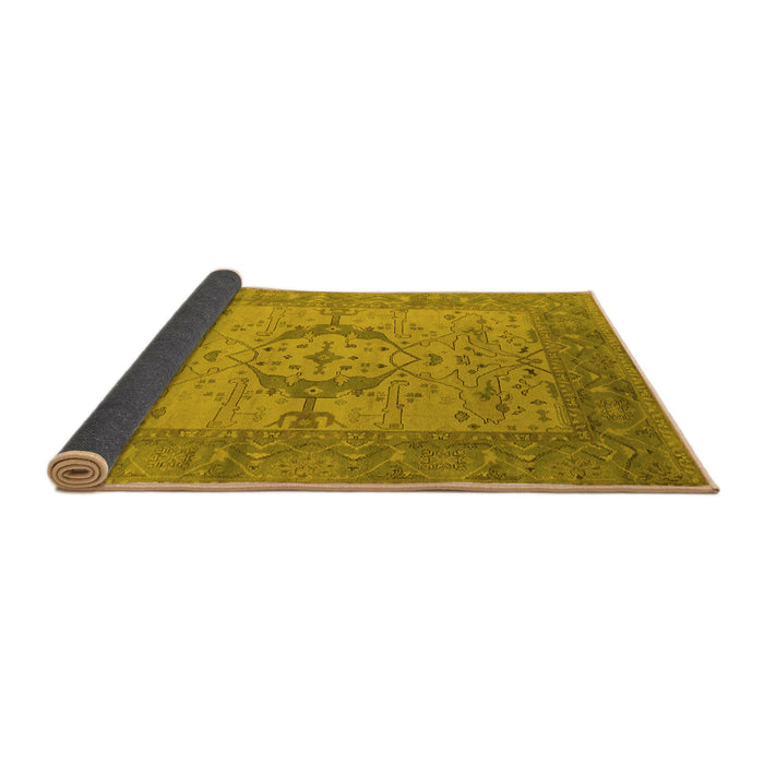 Sideview of Oriental Yellow Industrial Rug, urb1670yw
