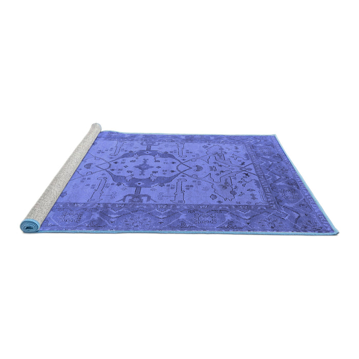 Sideview of Machine Washable Oriental Blue Industrial Rug, wshurb1670blu