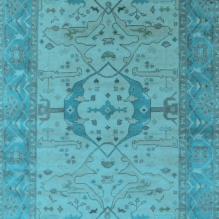 Machine Washable Oriental Light Blue Industrial Rug, wshurb1670lblu