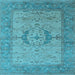 Square Oriental Light Blue Industrial Rug, urb1670lblu