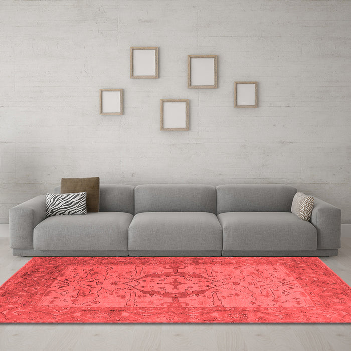 Industrial Red Washable Rugs