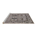 Sideview of Machine Washable Industrial Modern Silver Pink Rug, wshurb1671