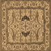 Square Oriental Brown Industrial Rug, urb1671brn