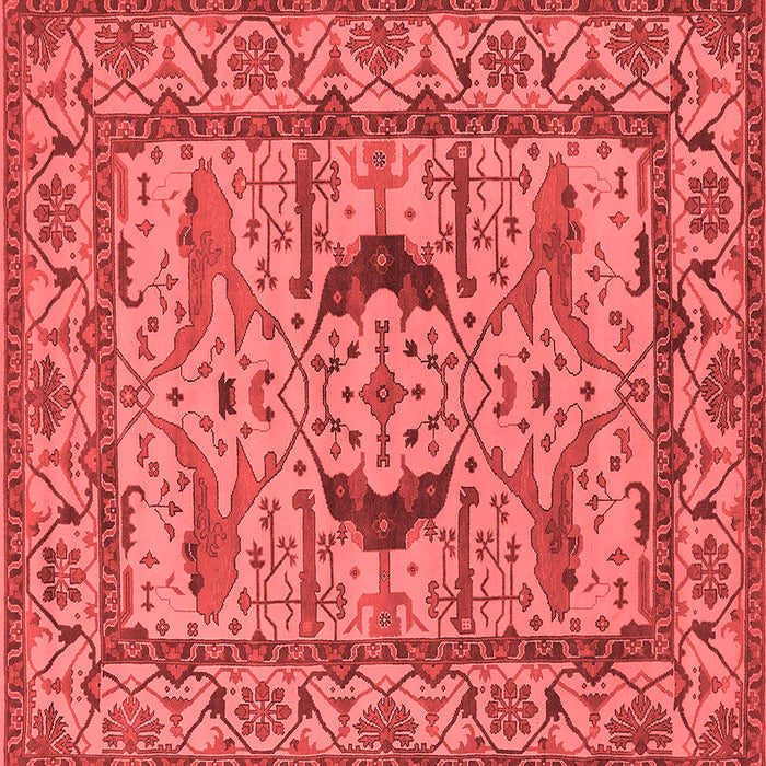 Machine Washable Oriental Red Industrial Rug, wshurb1671red