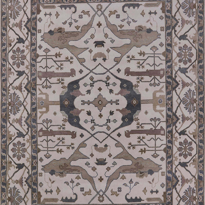 Mid-Century Modern Silver Pink Oriental Rug, urb1671