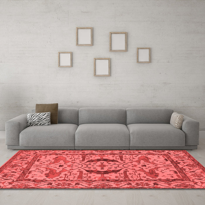 Industrial Red Washable Rugs